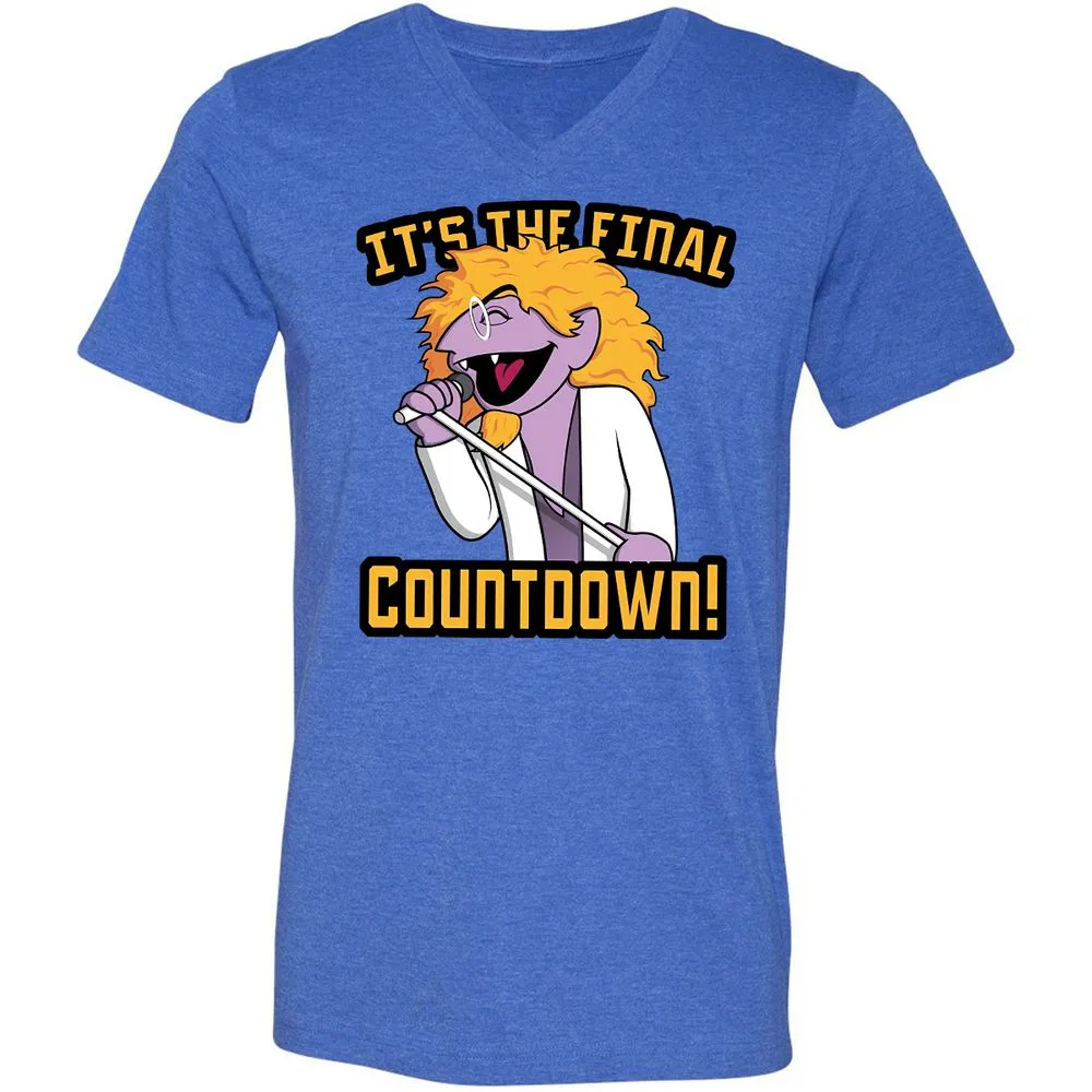 Unisex V-Neck T-Shirt - MUJE76XH - Heather True Royal - 14