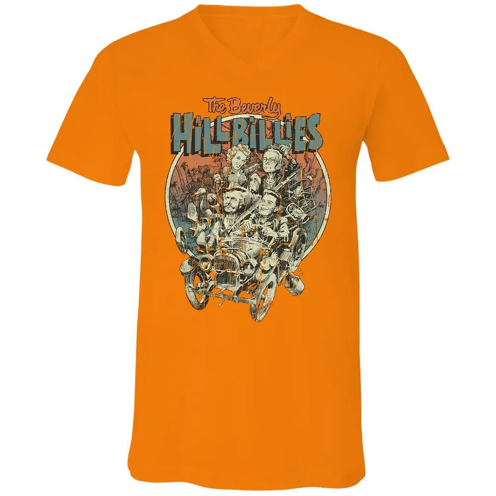 Unisex V-Neck T-Shirt - KXGQ6THJ - Orange - 11