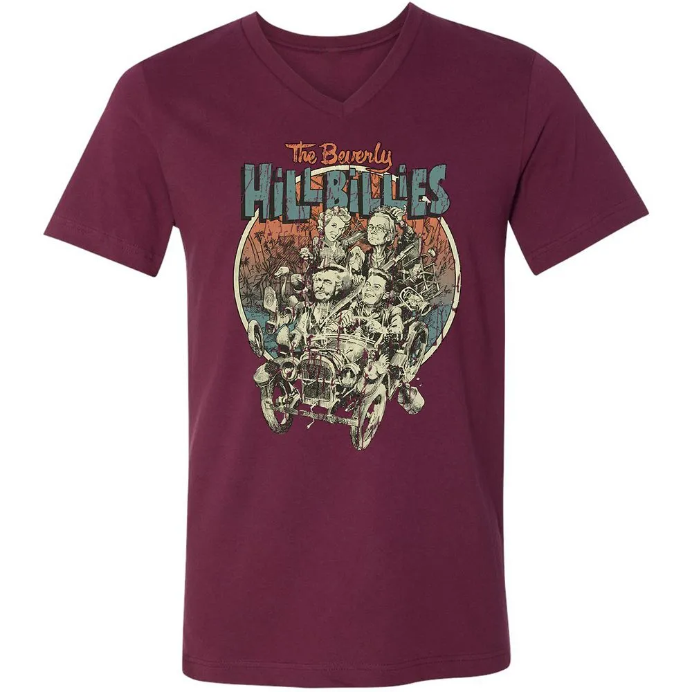 Unisex V-Neck T-Shirt - KXGQ6THJ - Maroon - 6