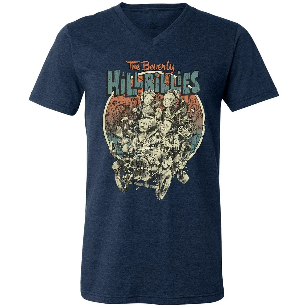 Unisex V-Neck T-Shirt - KXGQ6THJ - Heather Navy - 15