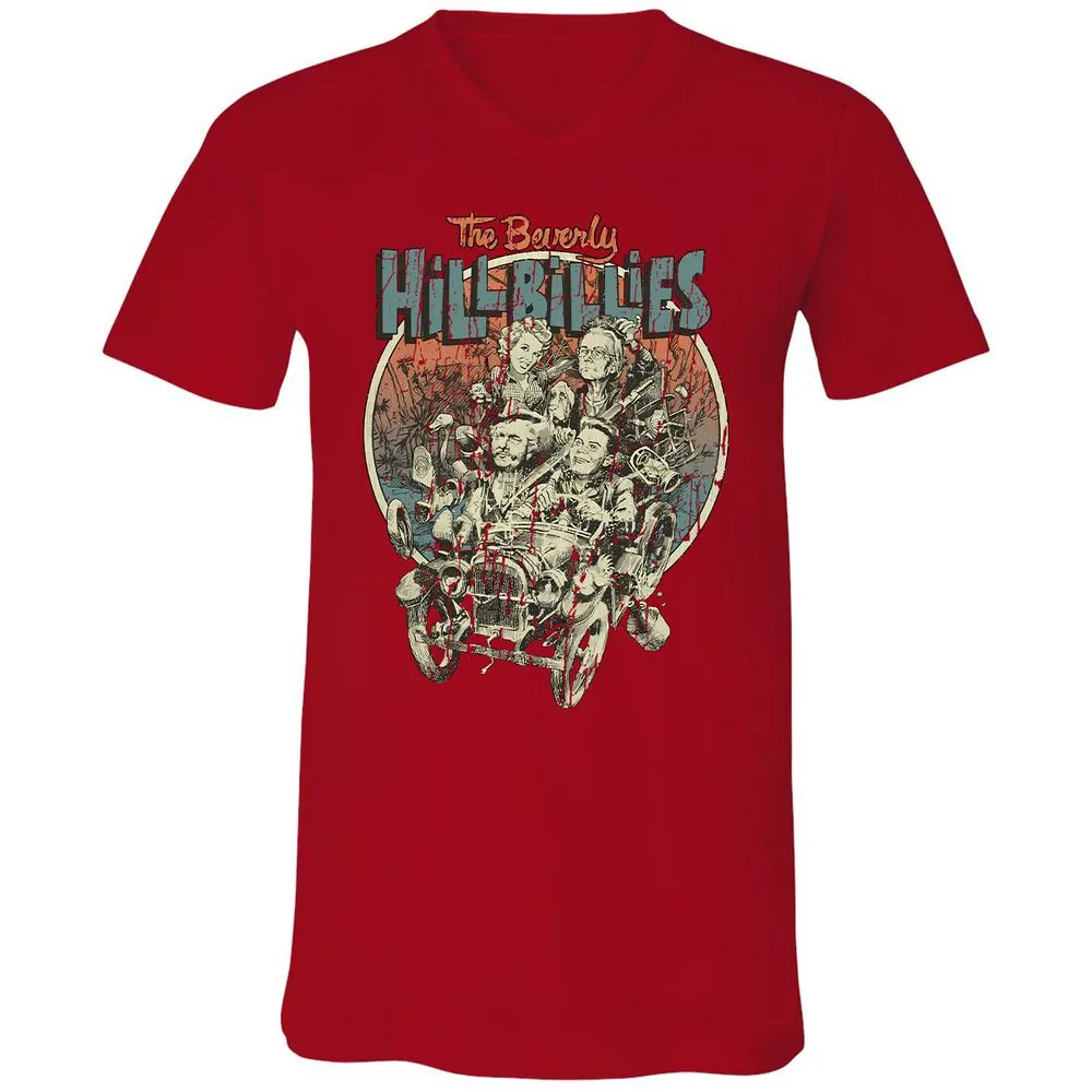 Unisex V-Neck T-Shirt - KXGQ6THJ - Red - 3