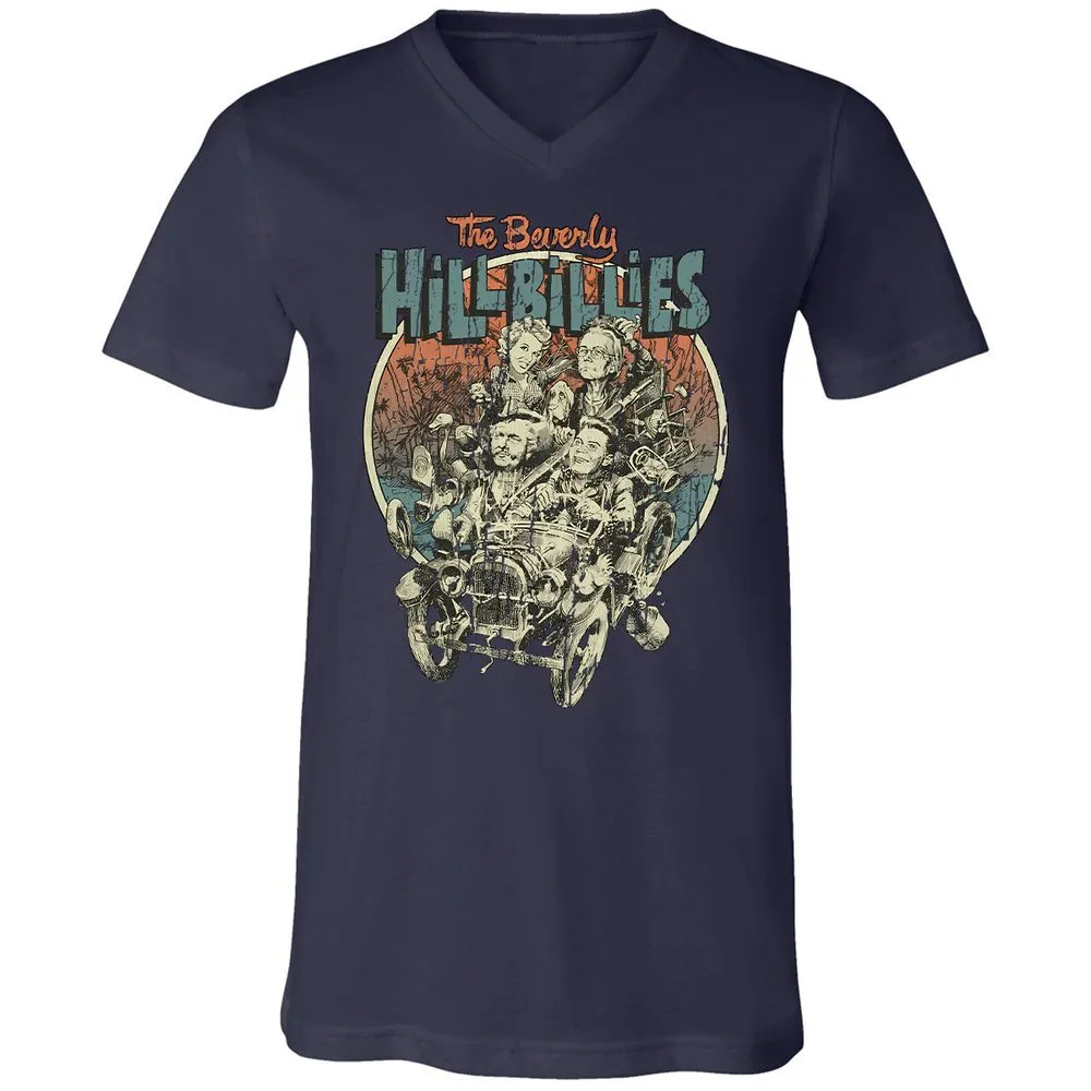 Unisex V-Neck T-Shirt - KXGQ6THJ - Navy - 9