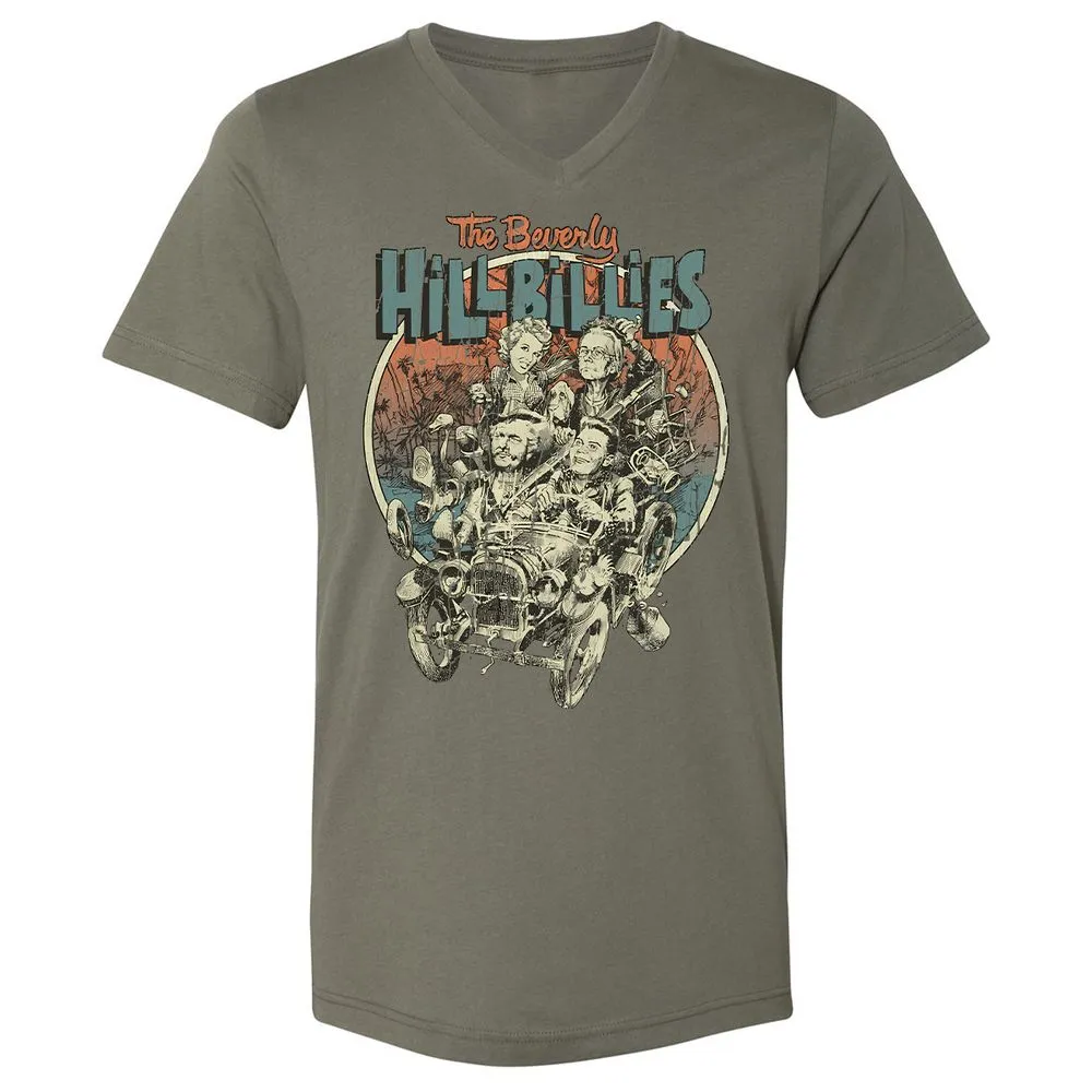 Unisex V-Neck T-Shirt - KXGQ6THJ - Military Green - 10