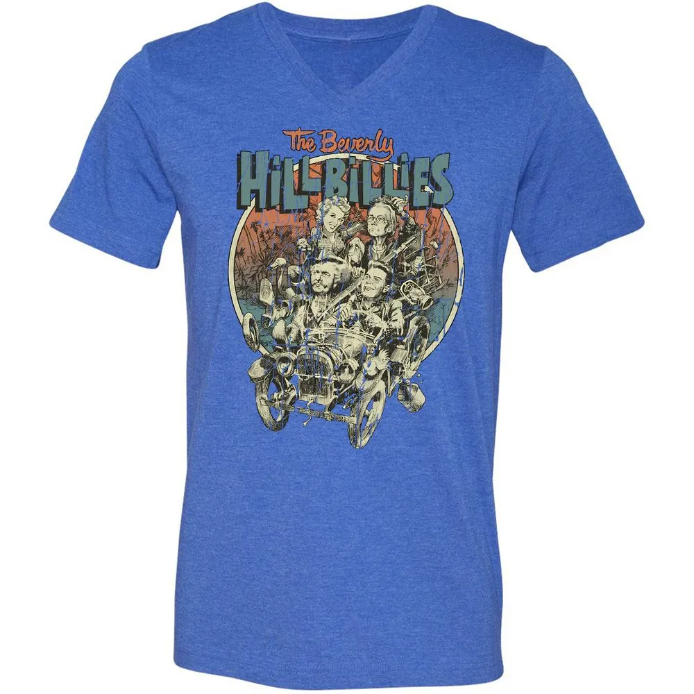 Unisex V-Neck T-Shirt - KXGQ6THJ - Heather True Royal - 14