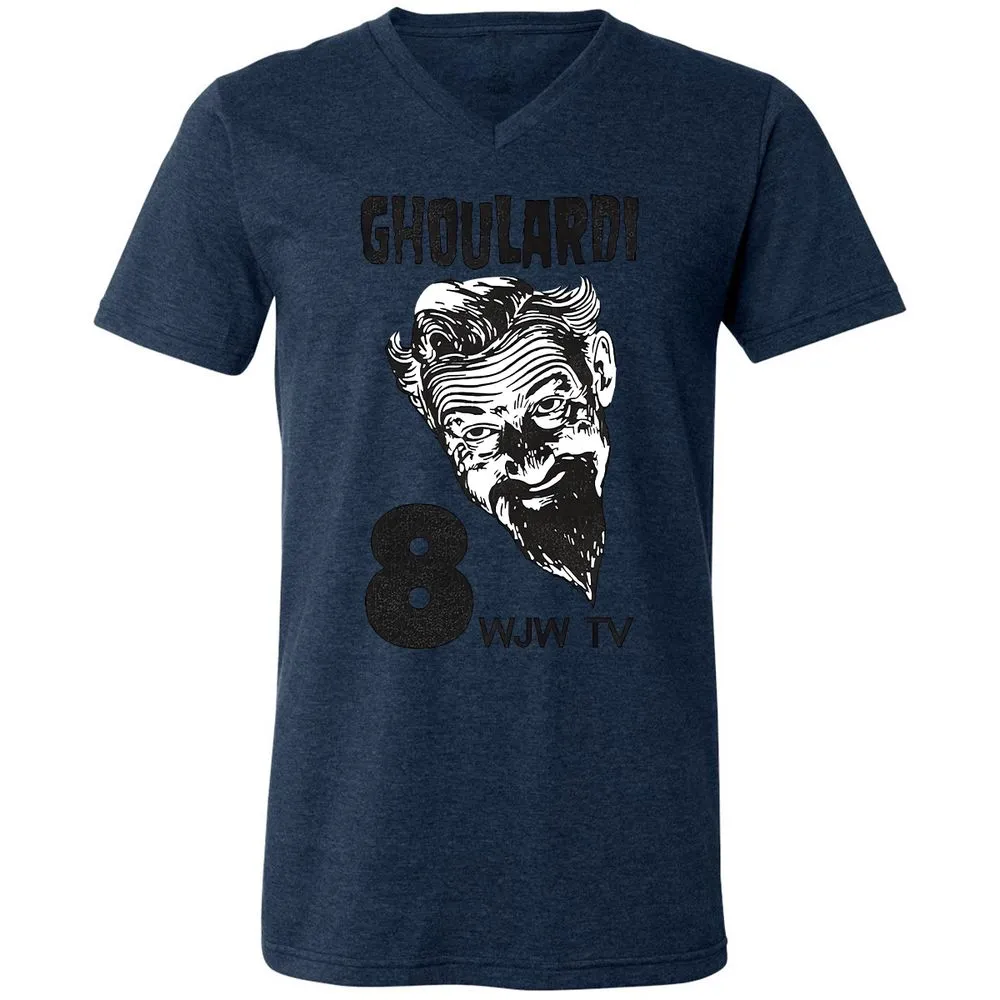 Unisex V-Neck T-Shirt - ZBNFZK6S - Heather Navy - 15