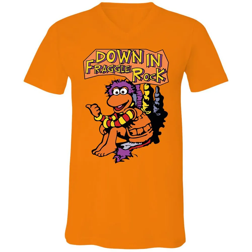 Unisex V-Neck T-Shirt - P6YJE2YU - Orange - 11