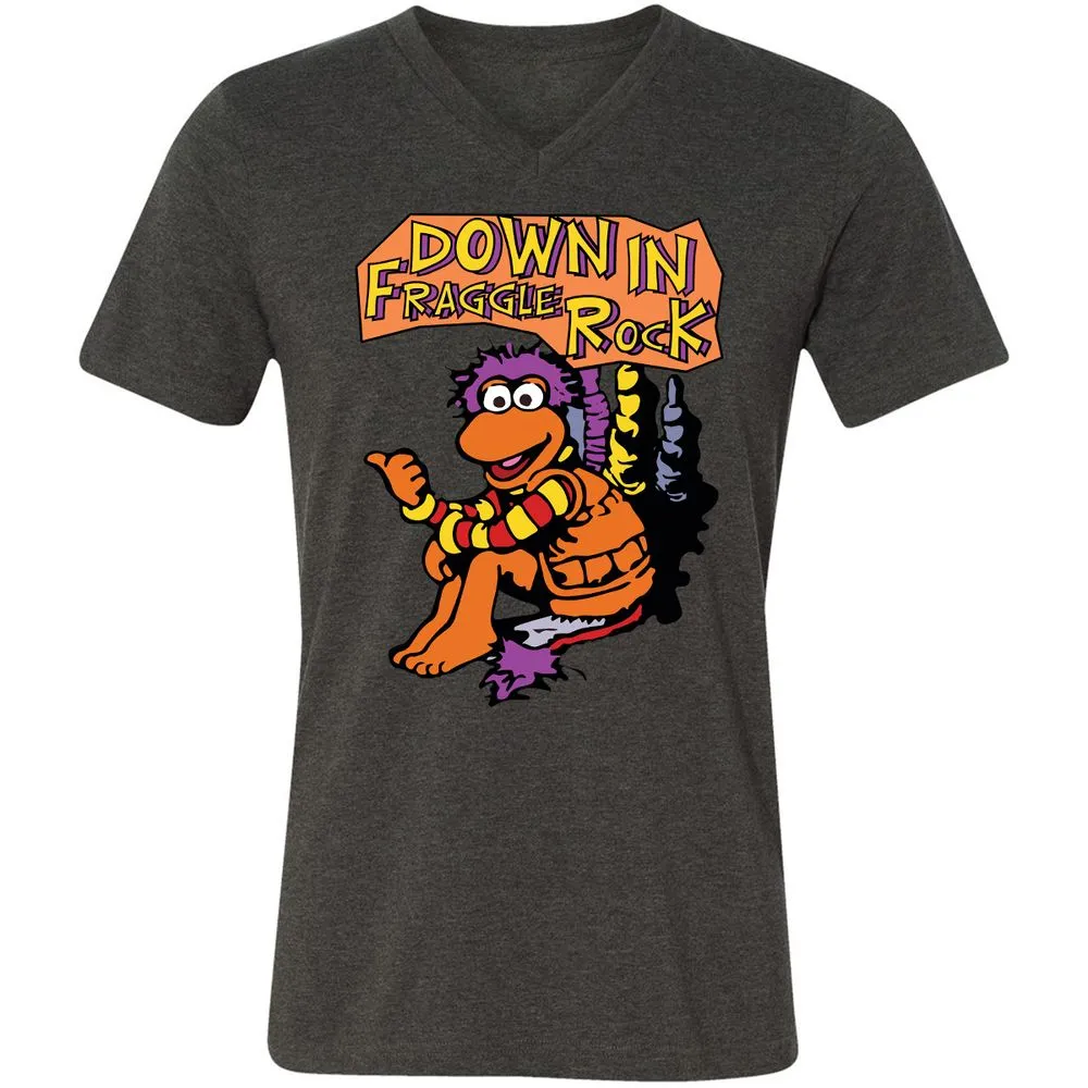 Unisex V-Neck T-Shirt - P6YJE2YU - Dark Grey Heather - 8