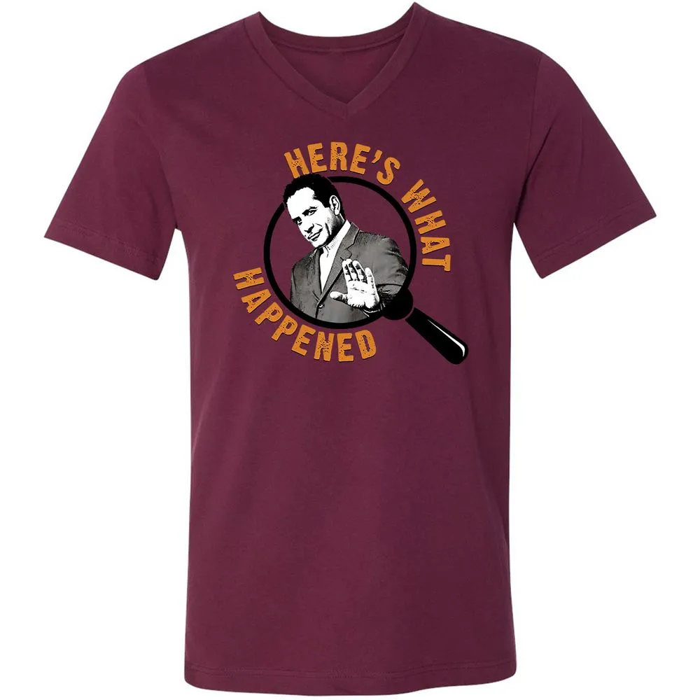 Unisex V-Neck T-Shirt - 5AR2YPMR - Maroon - 6