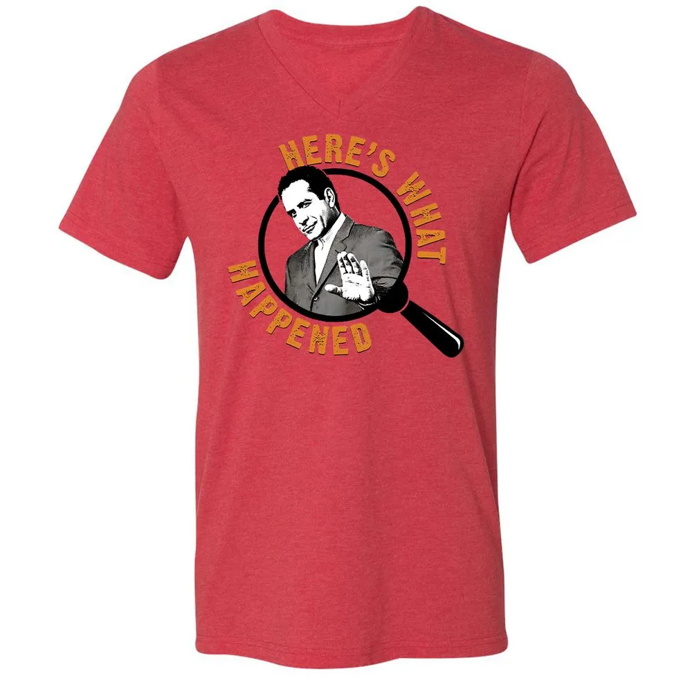 Unisex V-Neck T-Shirt - 5AR2YPMR - Heather Red - 5