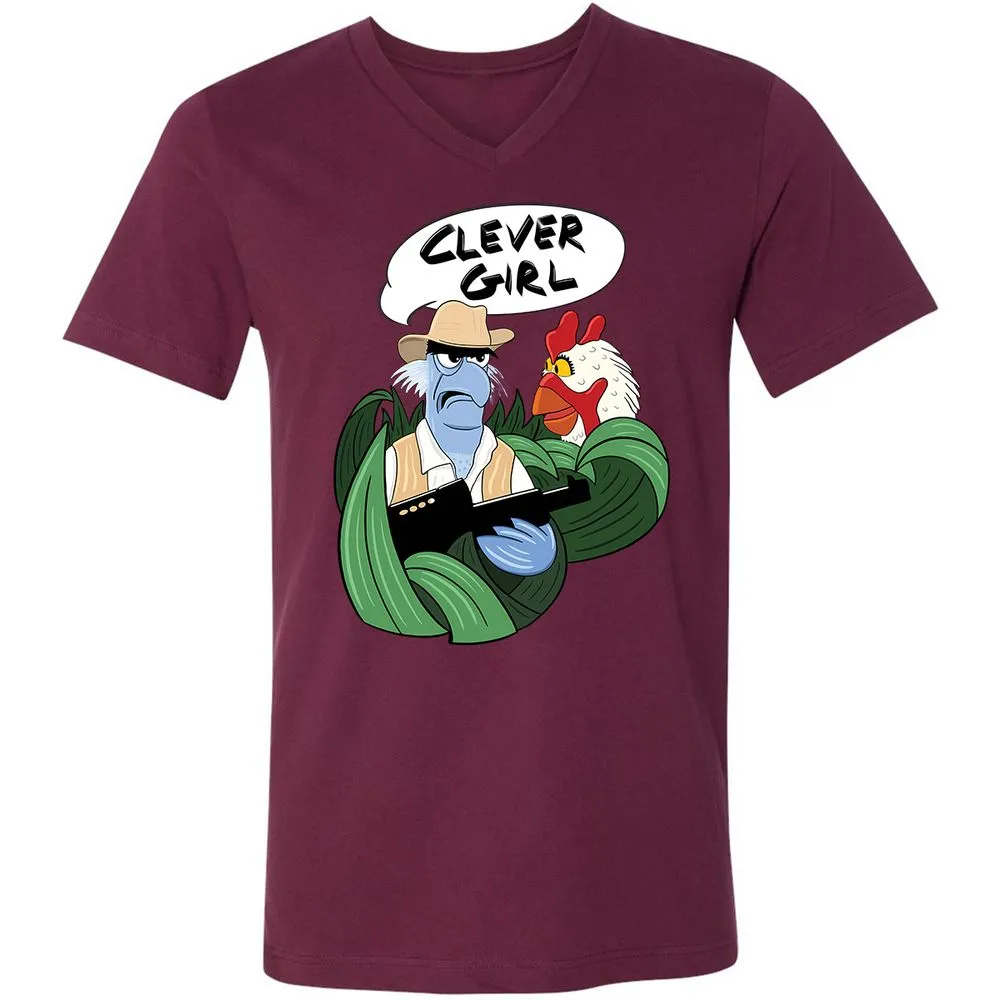 Unisex V-Neck T-Shirt - ZTP5KQZD - Maroon - 6