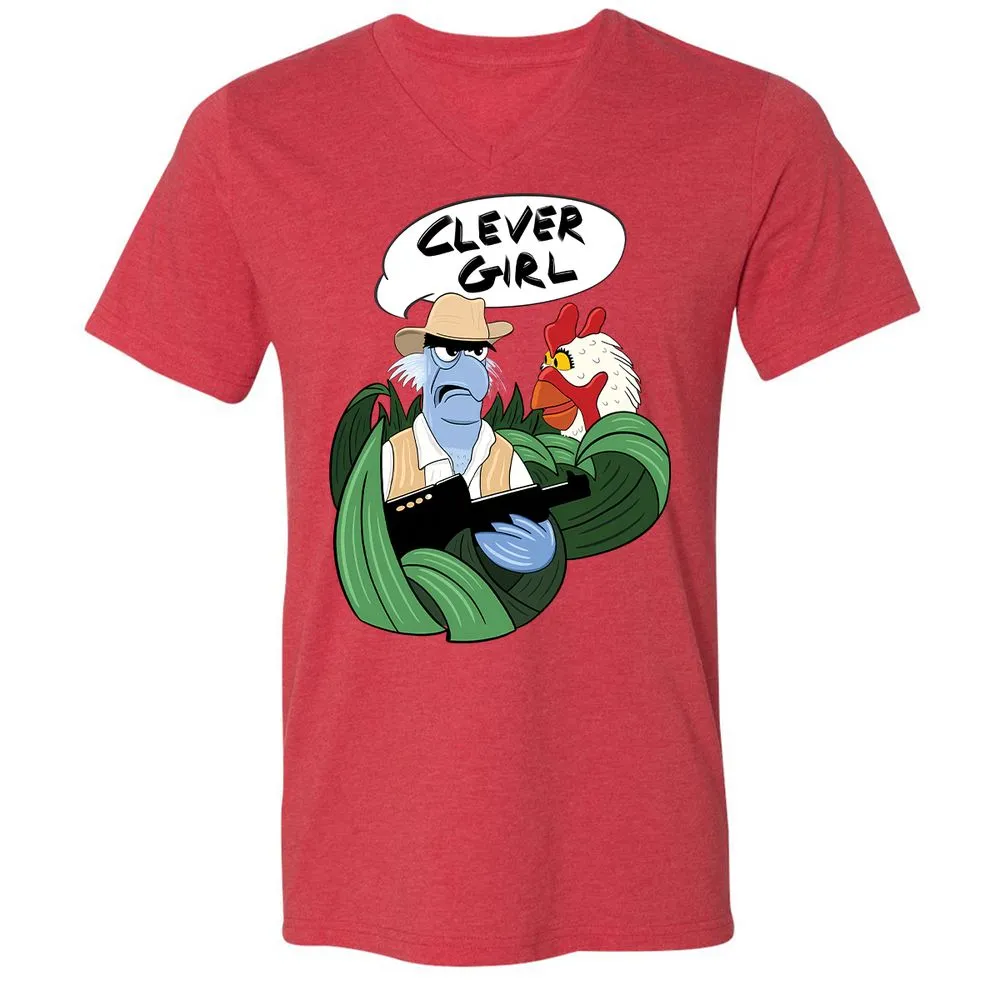 Unisex V-Neck T-Shirt - ZTP5KQZD - Heather Red - 5