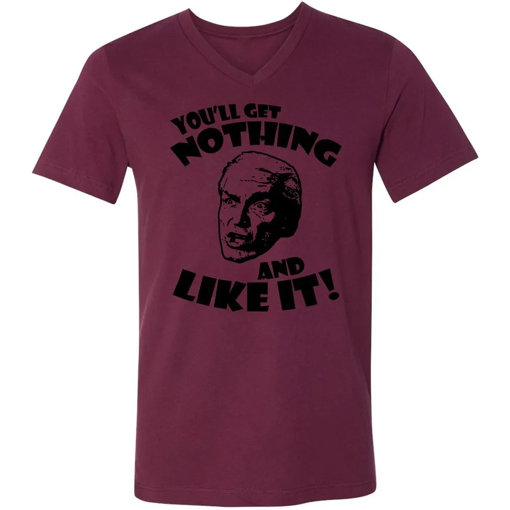 Unisex V-Neck T-Shirt - 57Z5AX6J - Maroon - 6