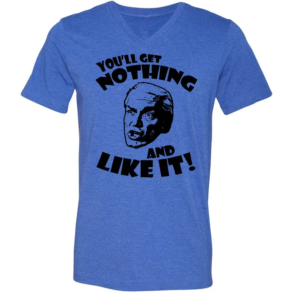 Unisex V-Neck T-Shirt - 57Z5AX6J - Heather True Royal - 14