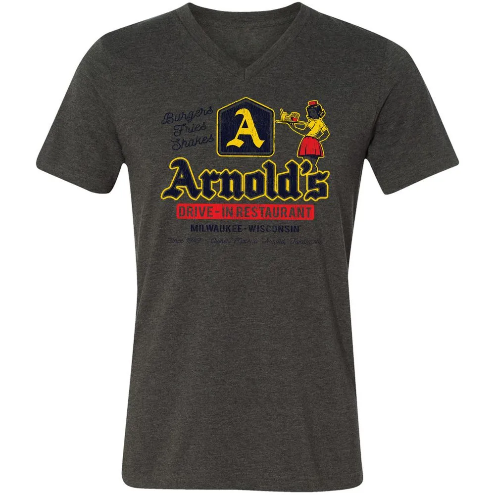 Unisex V-Neck T-Shirt - 3LLJ8Q63 - Dark Grey Heather - 8