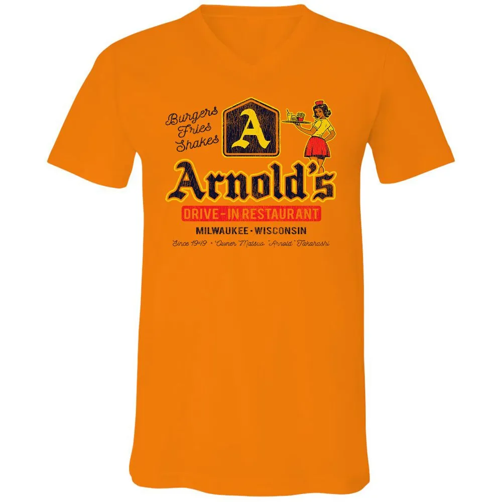 Unisex V-Neck T-Shirt - 3LLJ8Q63 - Orange - 11