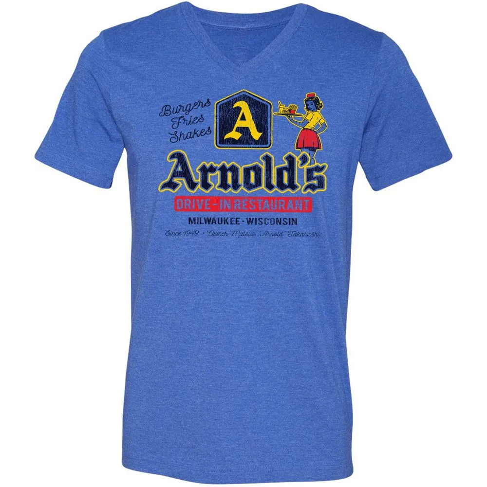 Unisex V-Neck T-Shirt - 3LLJ8Q63 - Heather True Royal - 14