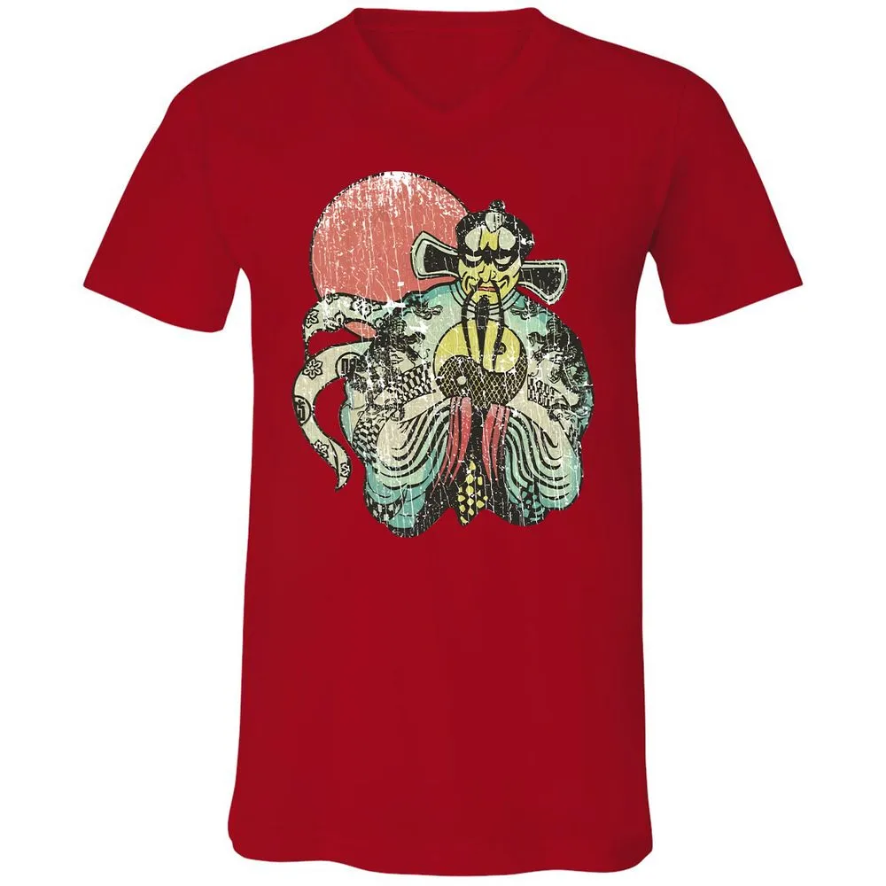 Unisex V-Neck T-Shirt - R569RVSG - Red - 3