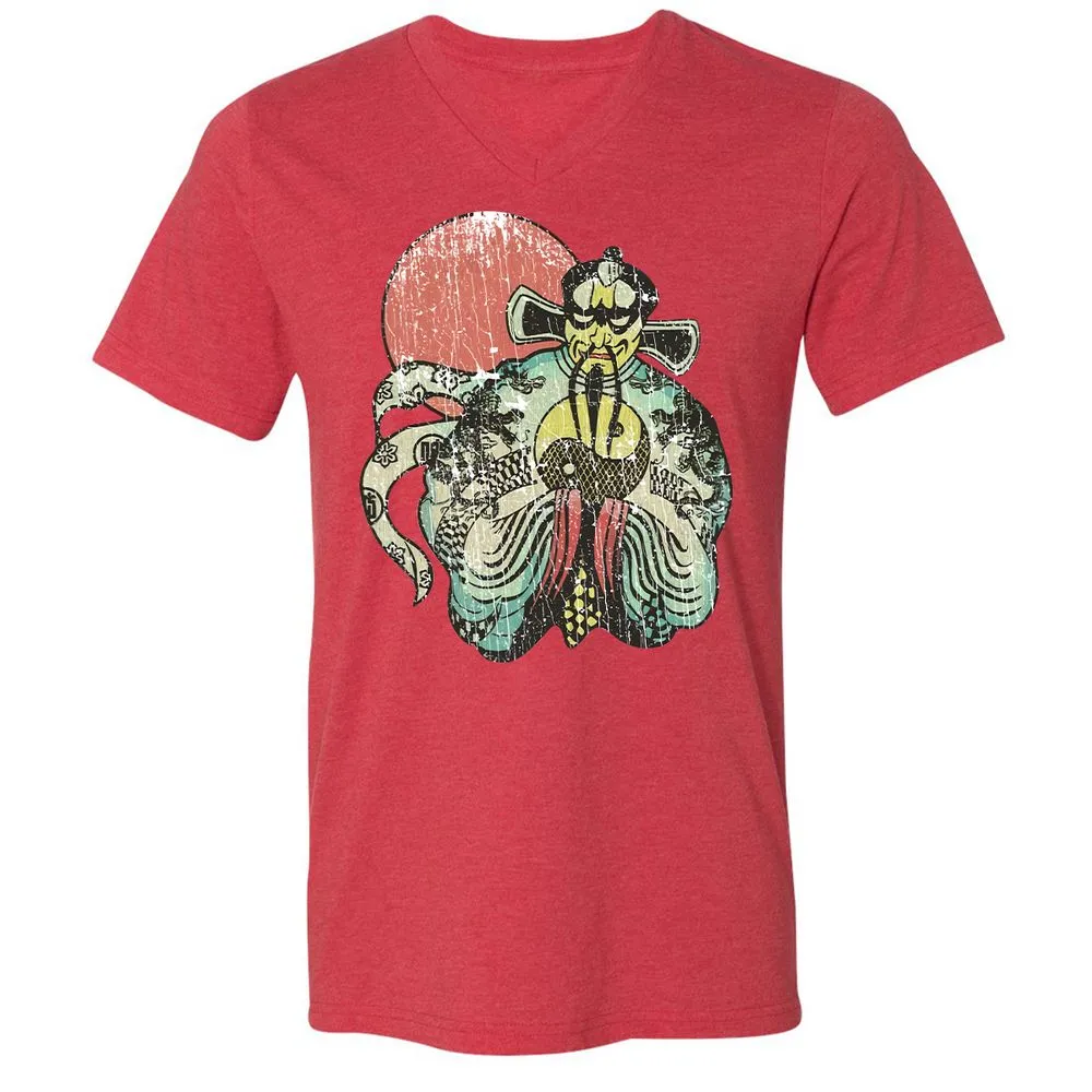 Unisex V-Neck T-Shirt - R569RVSG - Heather Red - 5