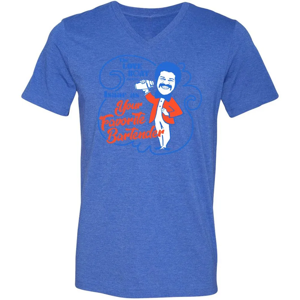 Unisex V-Neck T-Shirt - ETLFJUB6 - Heather True Royal - 14