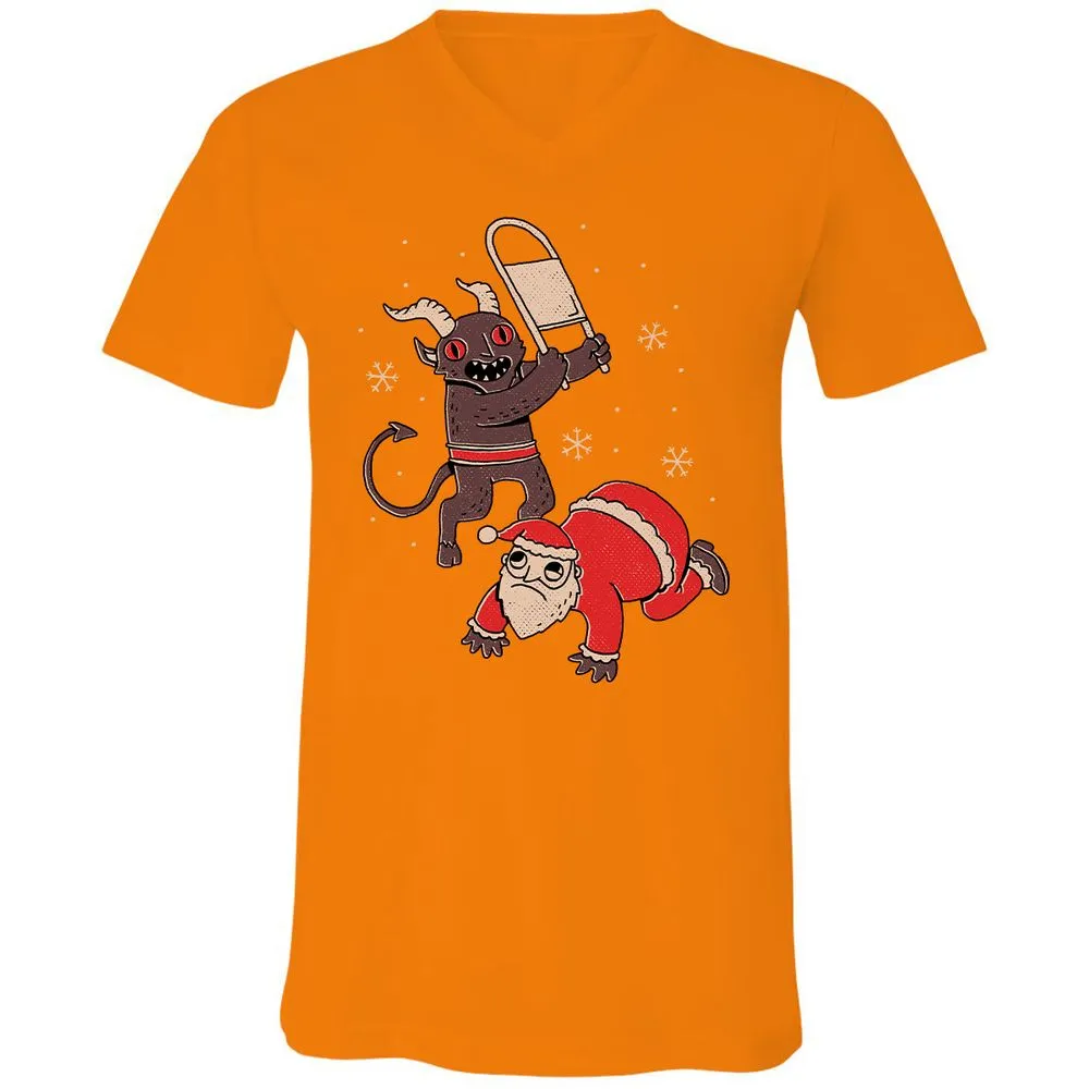 Unisex V-Neck T-Shirt - BXFVMWWF - Orange - 11