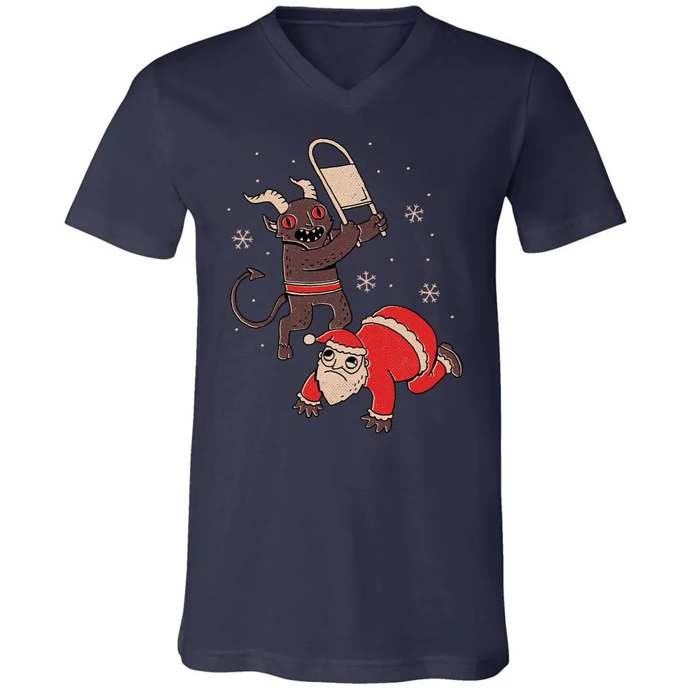 Unisex V-Neck T-Shirt - BXFVMWWF - Navy - 2