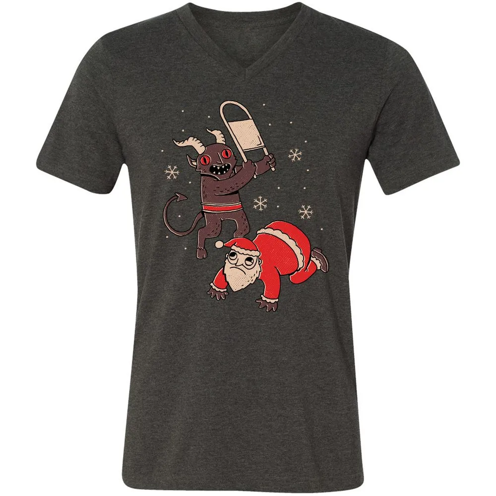 Unisex V-Neck T-Shirt - BXFVMWWF - Dark Grey Heather - 8