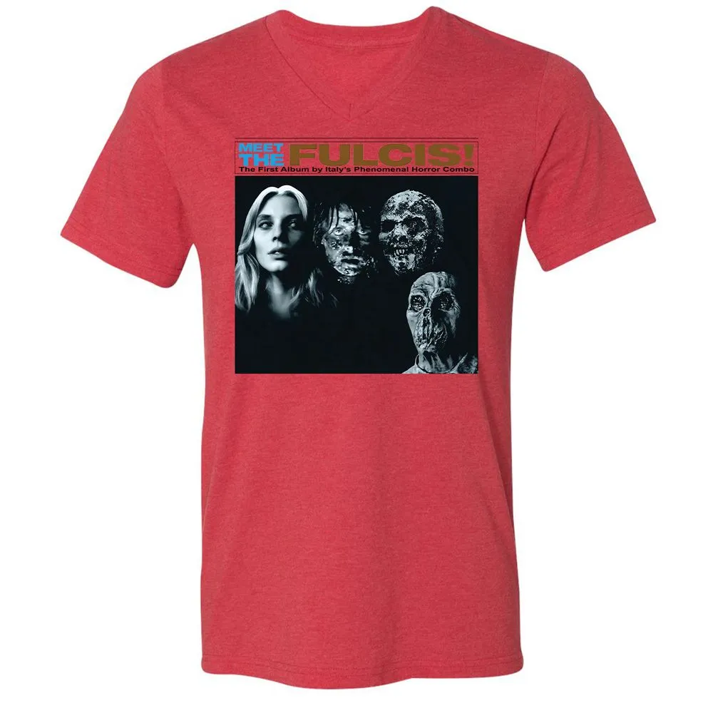 Unisex V-Neck T-Shirt - J26RGWF9 - Heather Red - 5