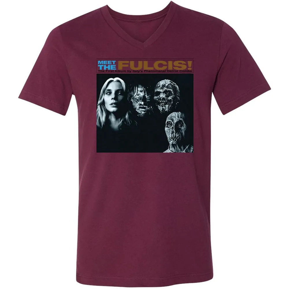 Unisex V-Neck T-Shirt - J26RGWF9 - Maroon - 6
