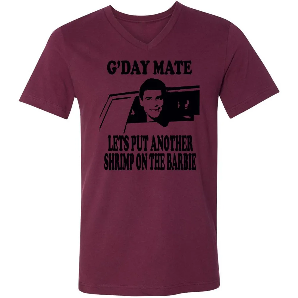 Unisex V-Neck T-Shirt - 4LD122VM - Maroon - 6