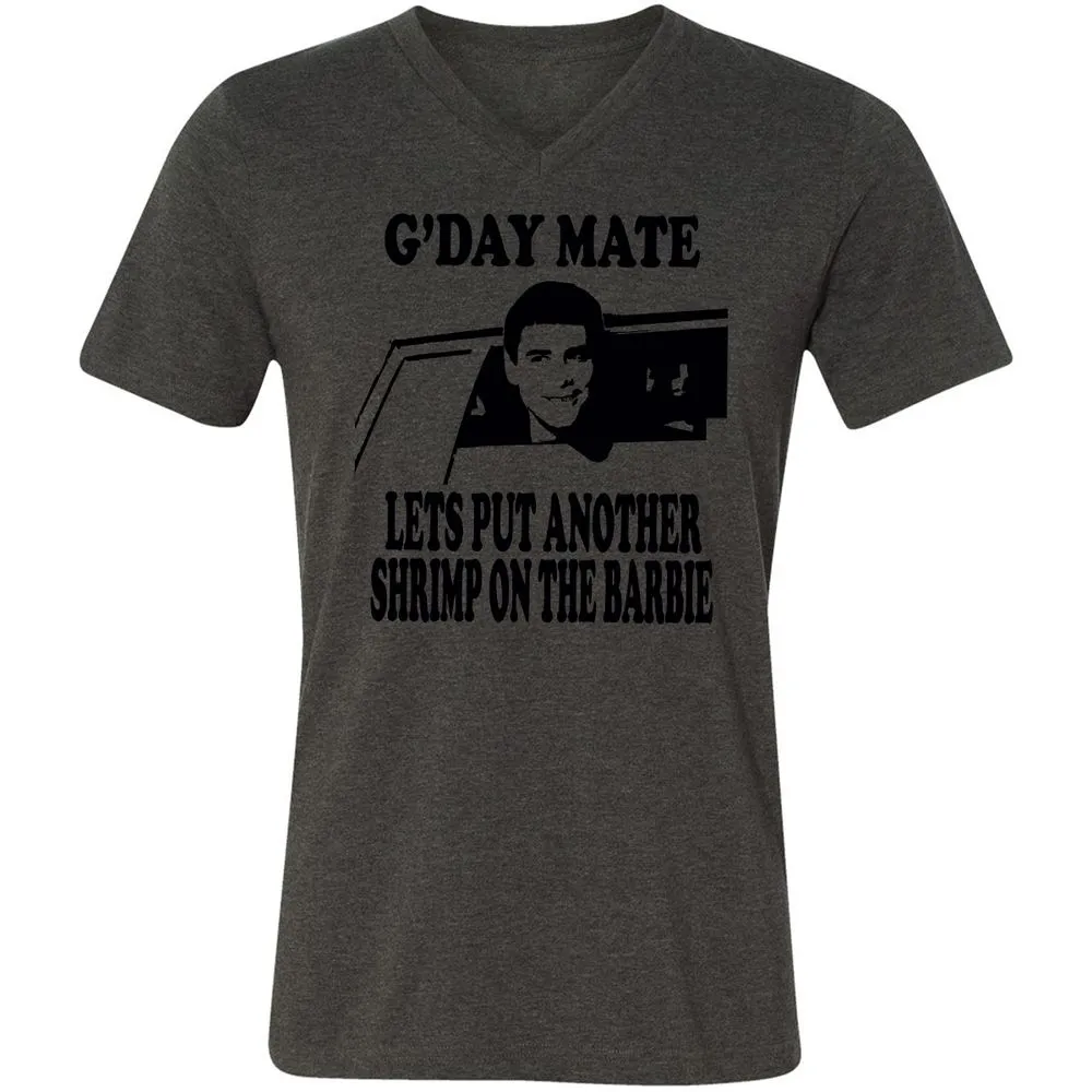 Unisex V-Neck T-Shirt - 4LD122VM - Dark Grey Heather - 8