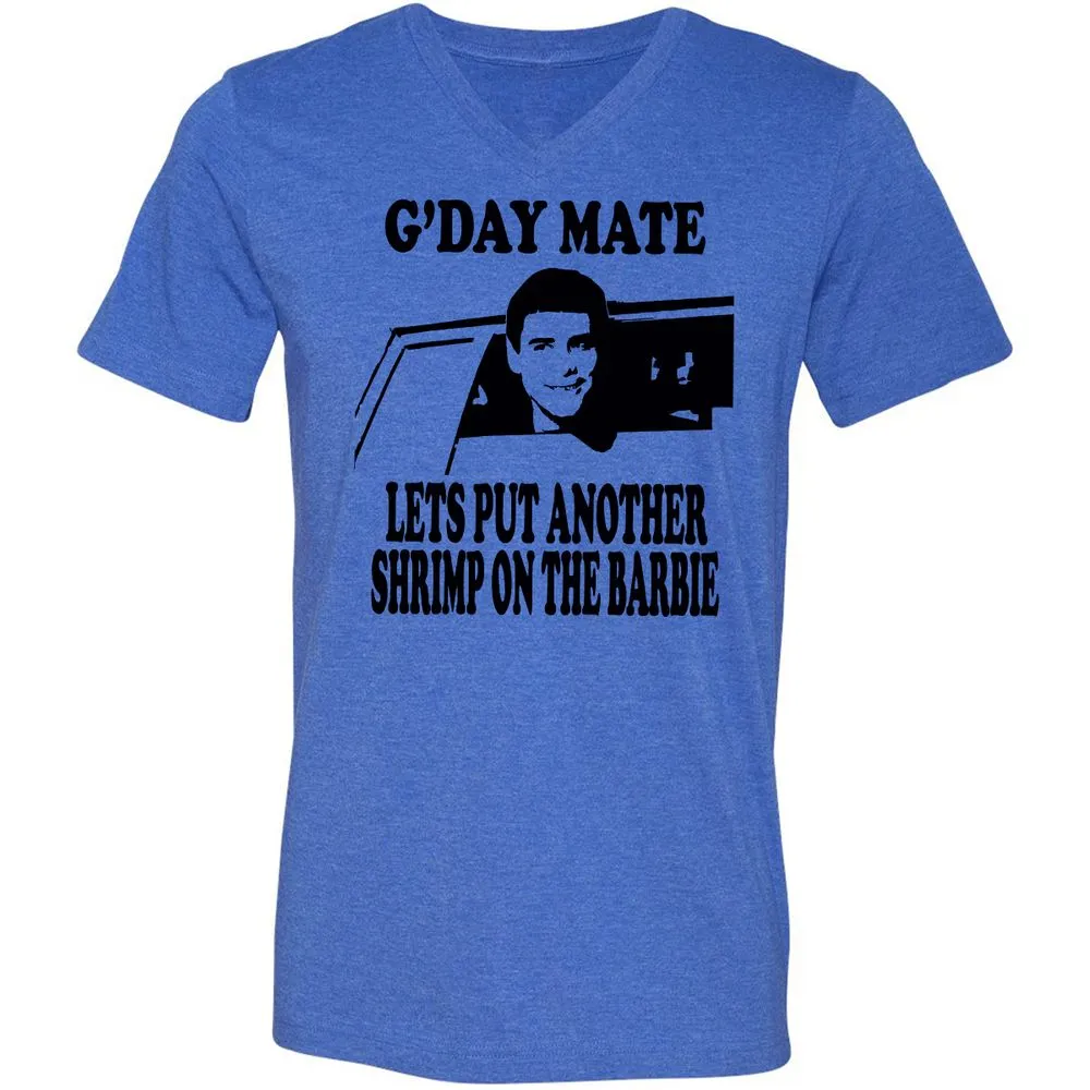 Unisex V-Neck T-Shirt - 4LD122VM - Heather True Royal - 14