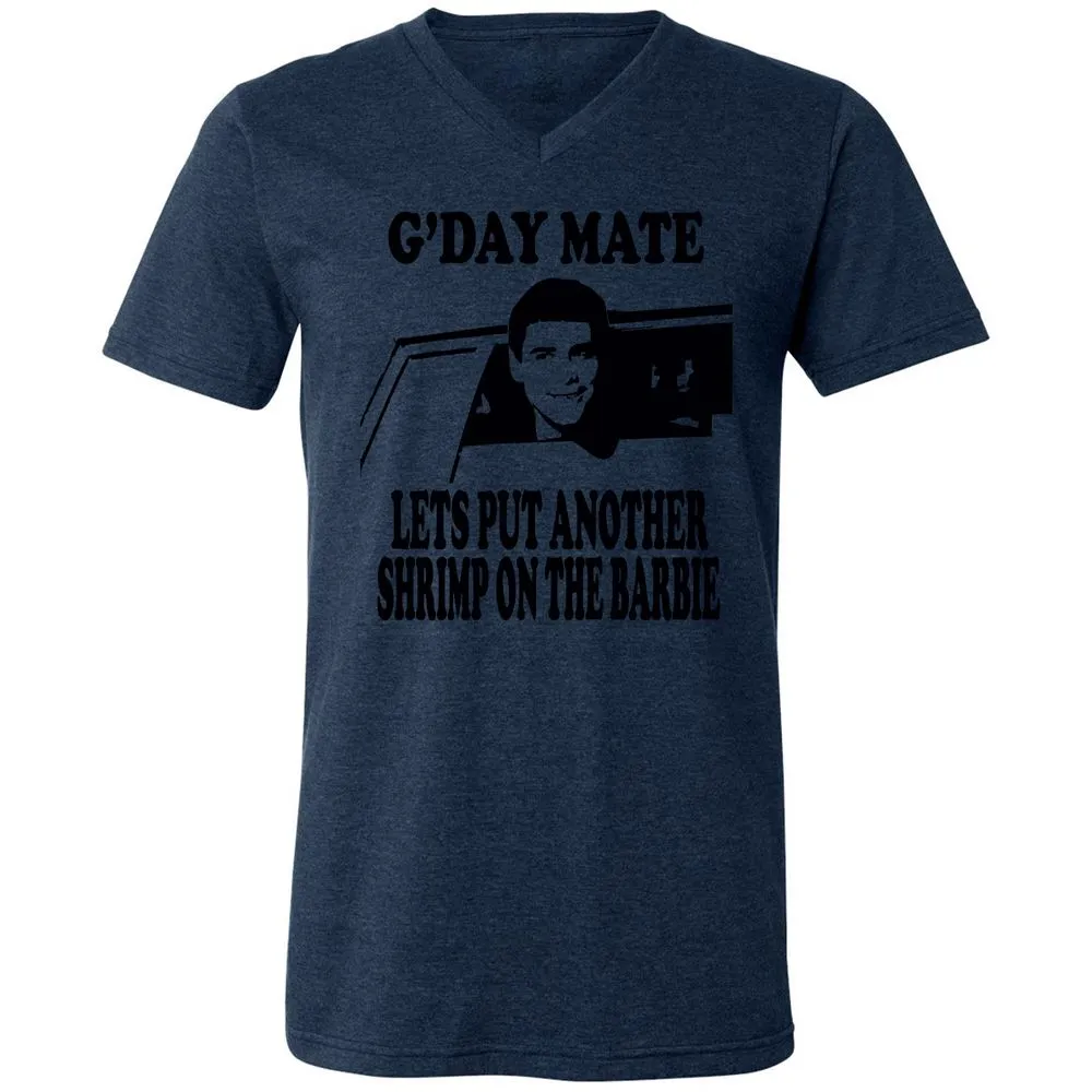 Unisex V-Neck T-Shirt - 4LD122VM - Heather Navy - 15