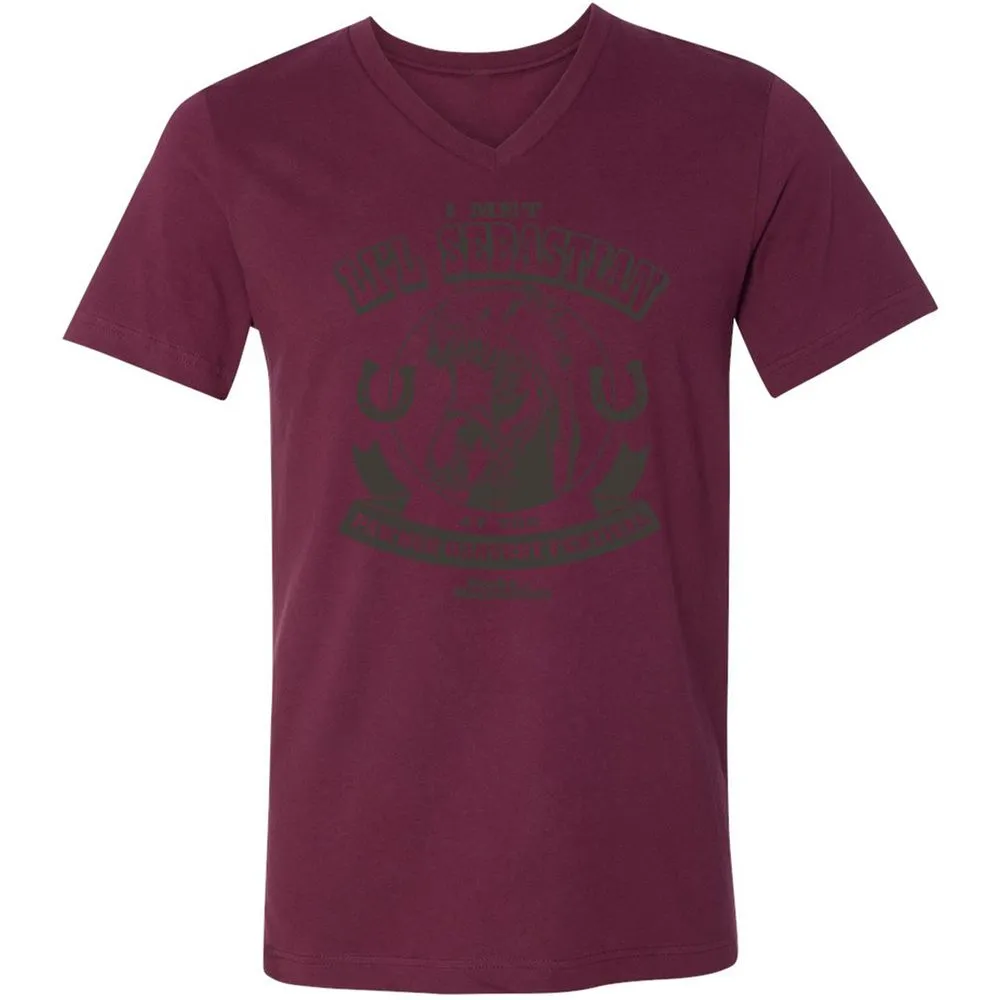 Unisex V-Neck T-Shirt - QMHL7322 - Maroon - 6