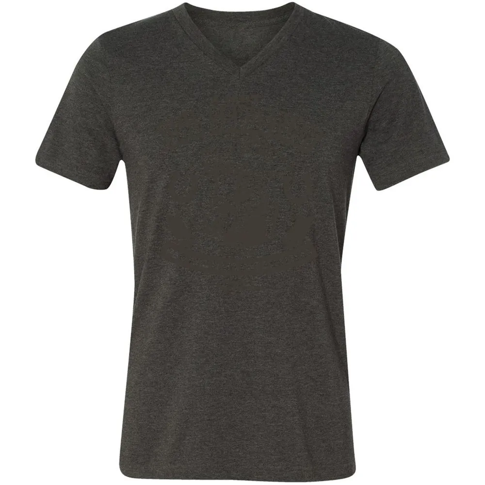 Unisex V-Neck T-Shirt - QMHL7322 - Dark Grey Heather - 8