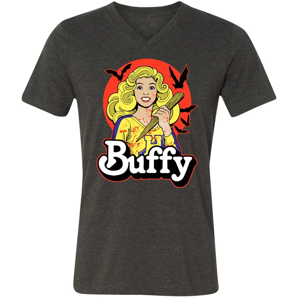 Unisex V-Neck T-Shirt - 5NQ9F77N - Dark Grey Heather - 8