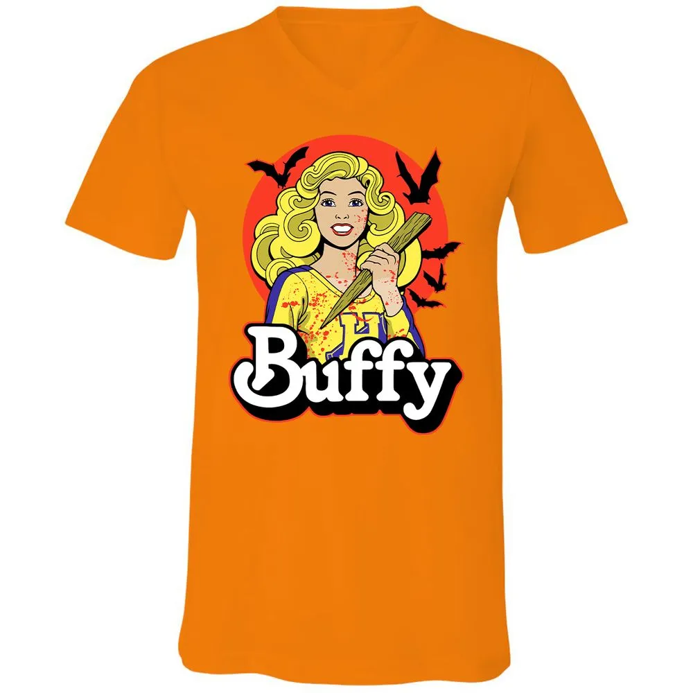 Unisex V-Neck T-Shirt - 5NQ9F77N - Orange - 11