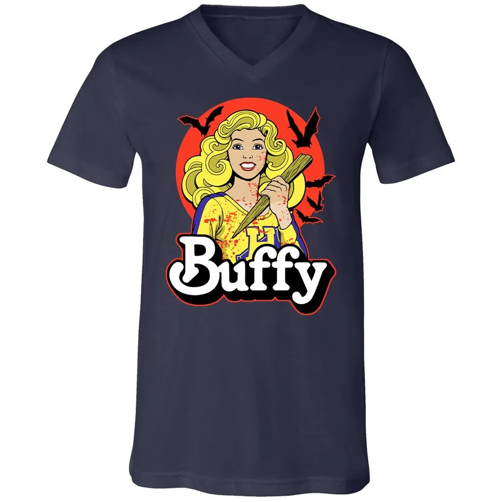 Unisex V-Neck T-Shirt - 5NQ9F77N - Navy - 2
