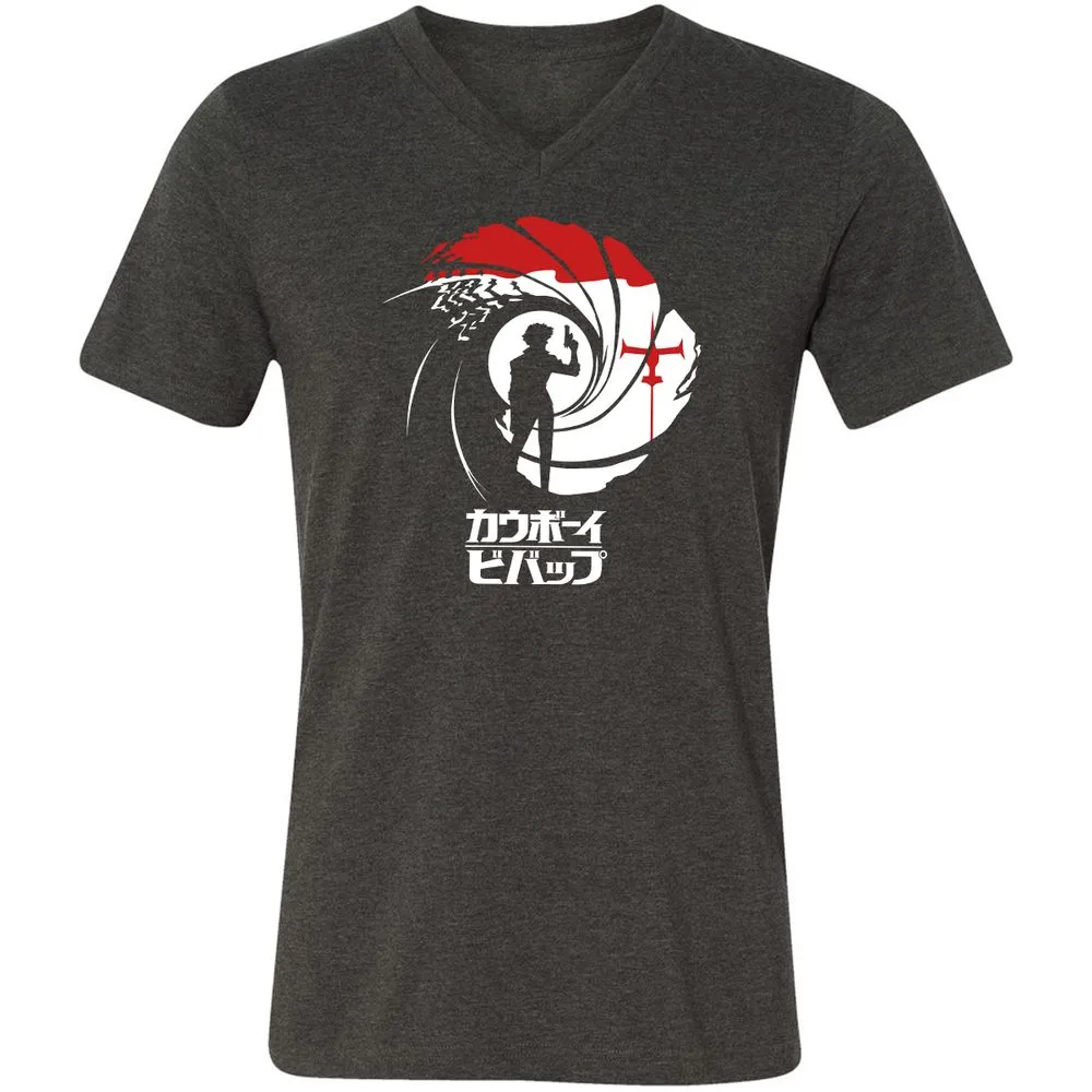 Unisex V-Neck T-Shirt - WJ7MDR21 - Dark Grey Heather - 8