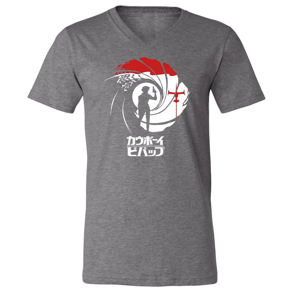 Unisex V-Neck T-Shirt - WJ7MDR21 - Deep Heather - 13