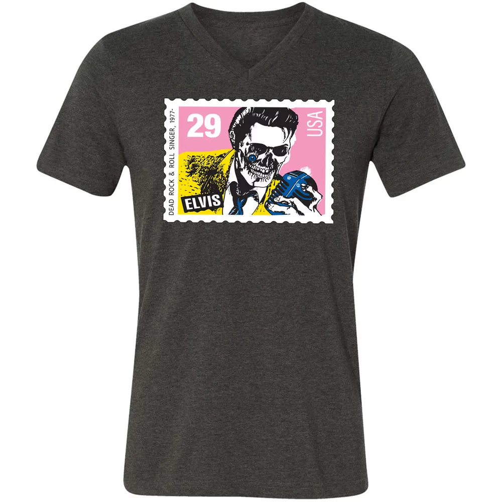 Horror Elvis Presley stamp Unisex V-Neck T-Shirt - 9