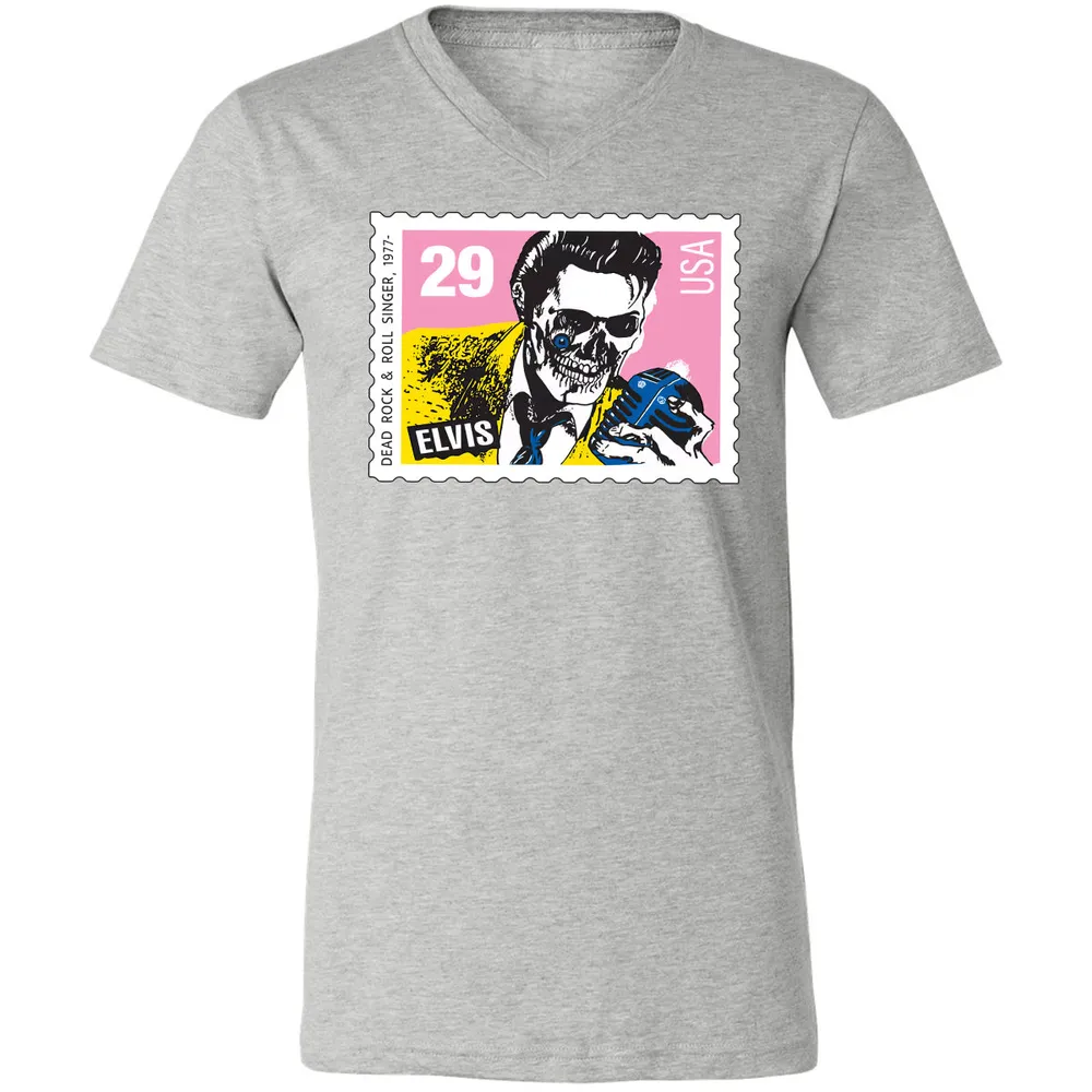 Horror Elvis Presley stamp Unisex V-Neck T-Shirt - 2
