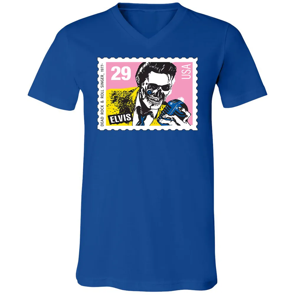 Horror Elvis Presley stamp Unisex V-Neck T-Shirt - 7
