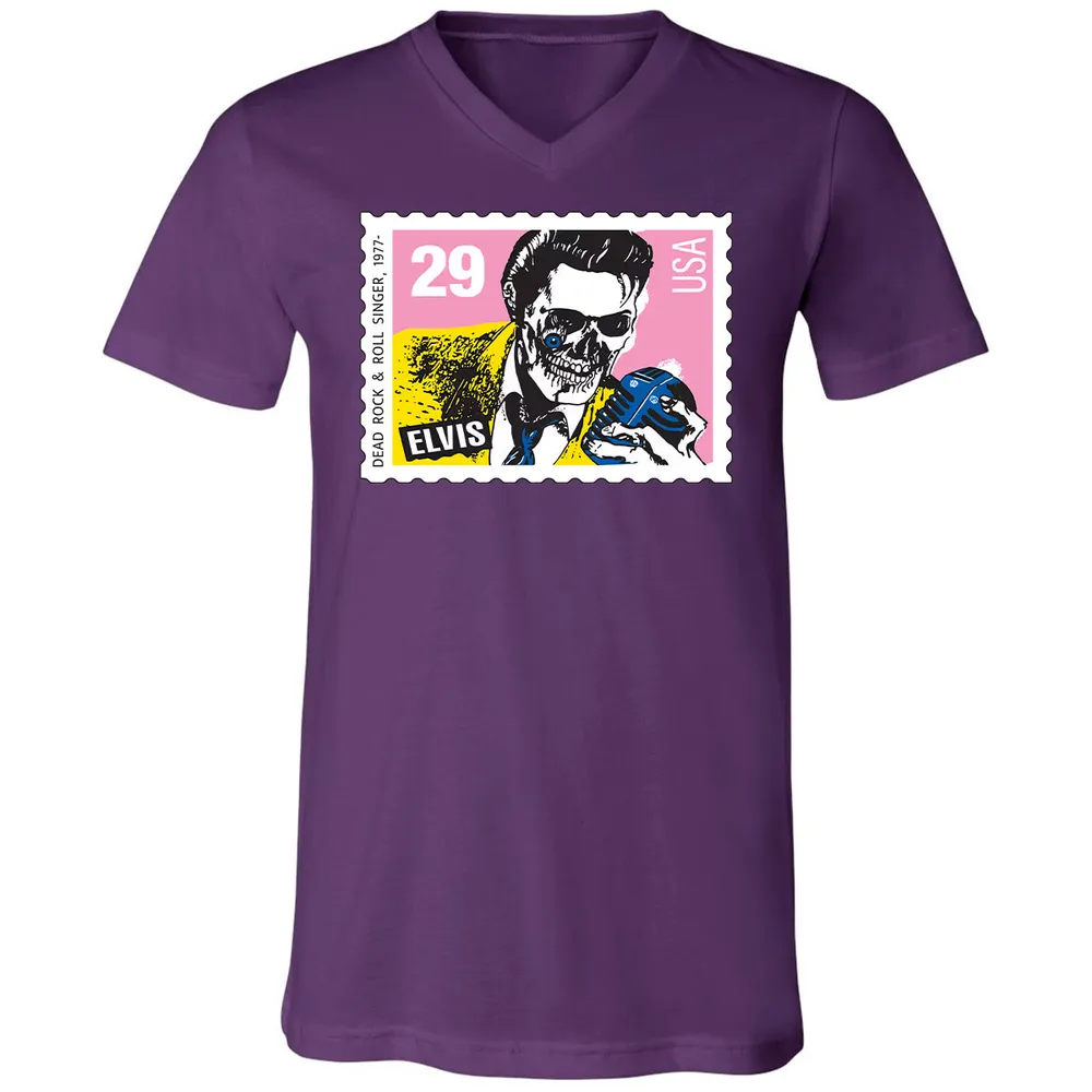 Horror Elvis Presley stamp Unisex V-Neck T-Shirt - 10