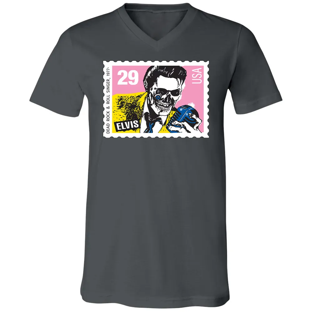 Horror Elvis Presley stamp Unisex V-Neck T-Shirt - 11