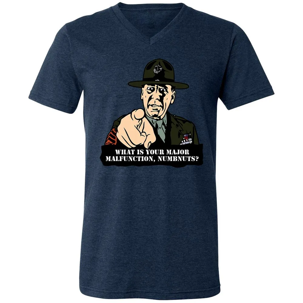 Unisex V-Neck T-Shirt - 4ZVMH4AR - Heather Navy - 15