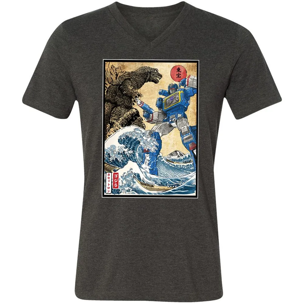 Unisex V-Neck T-Shirt - R58T1AH8 - Dark Grey Heather - 8