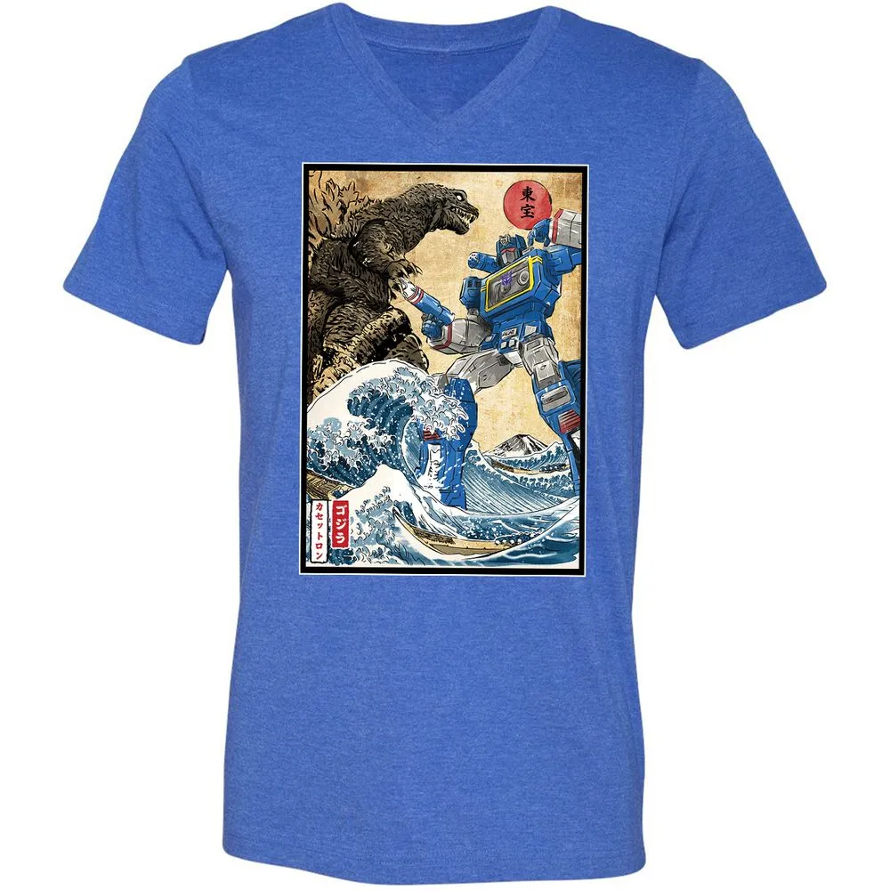 Unisex V-Neck T-Shirt - R58T1AH8 - Heather True Royal - 14