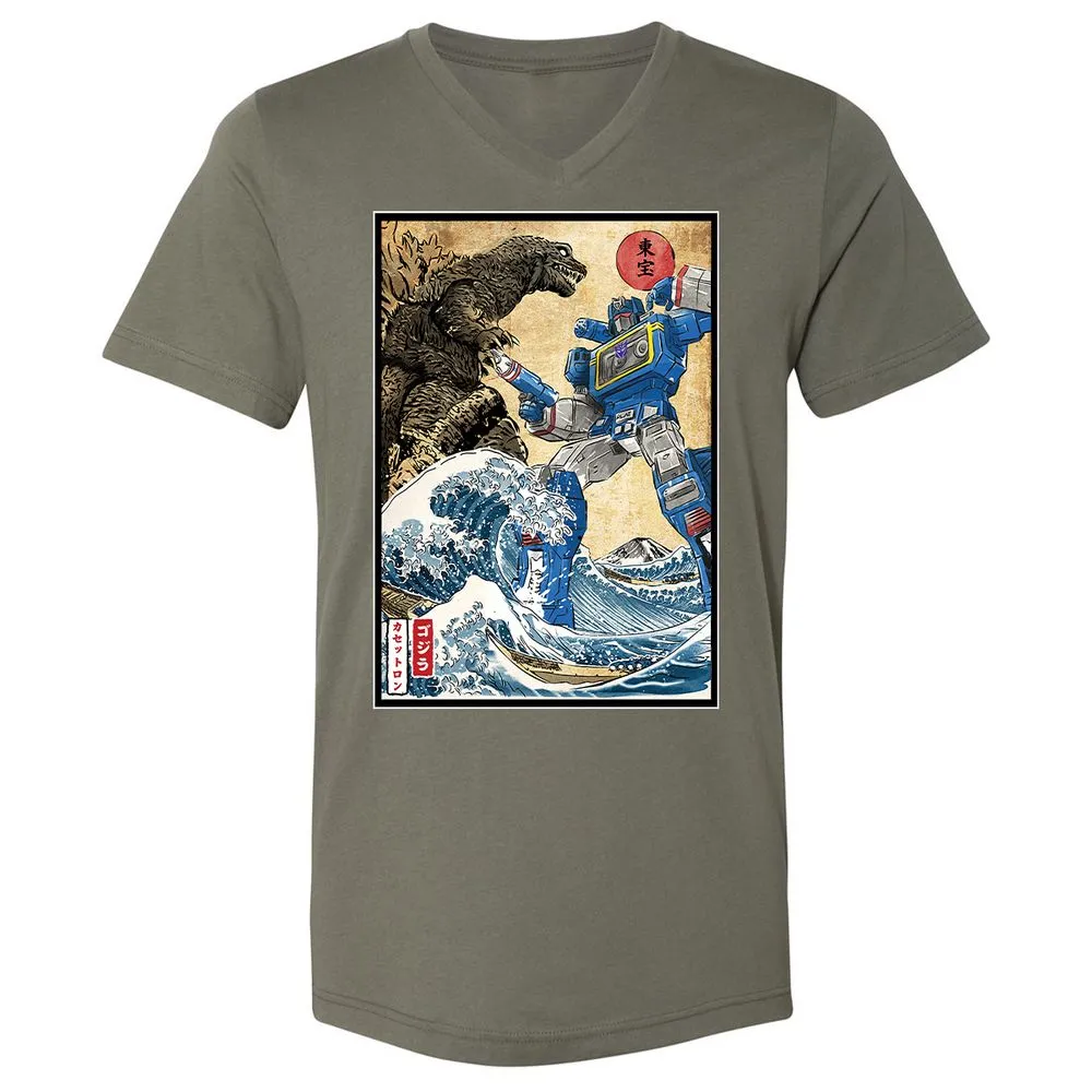 Unisex V-Neck T-Shirt - R58T1AH8 - Military Green - 10