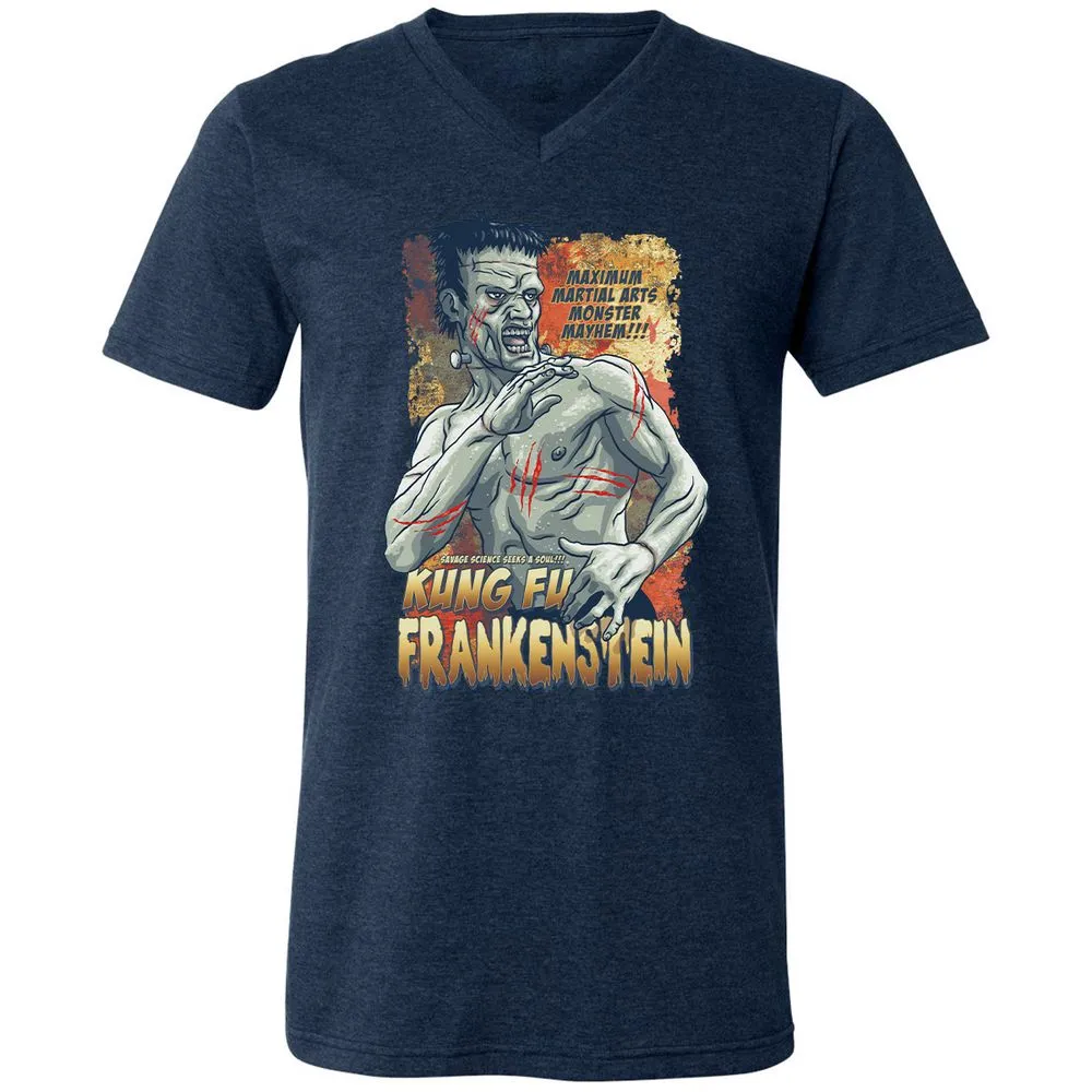 Unisex V-Neck T-Shirt - BL8ZUPR9 - Heather Navy - 15
