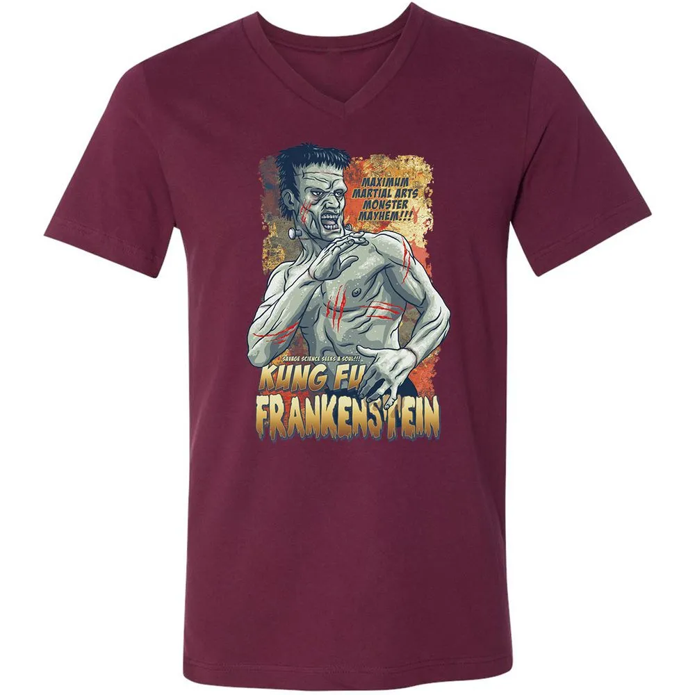 Unisex V-Neck T-Shirt - BL8ZUPR9 - Maroon - 6